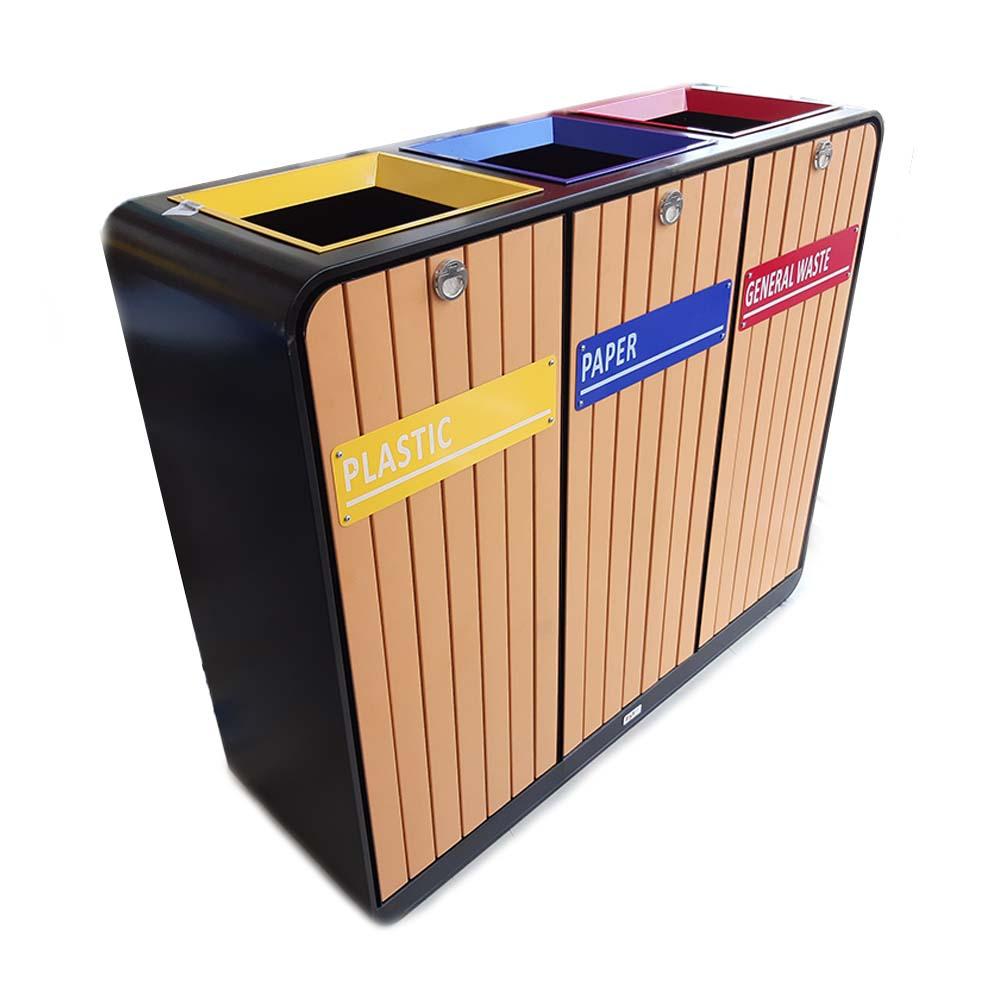 AKC Outdoor Steel wood trash can